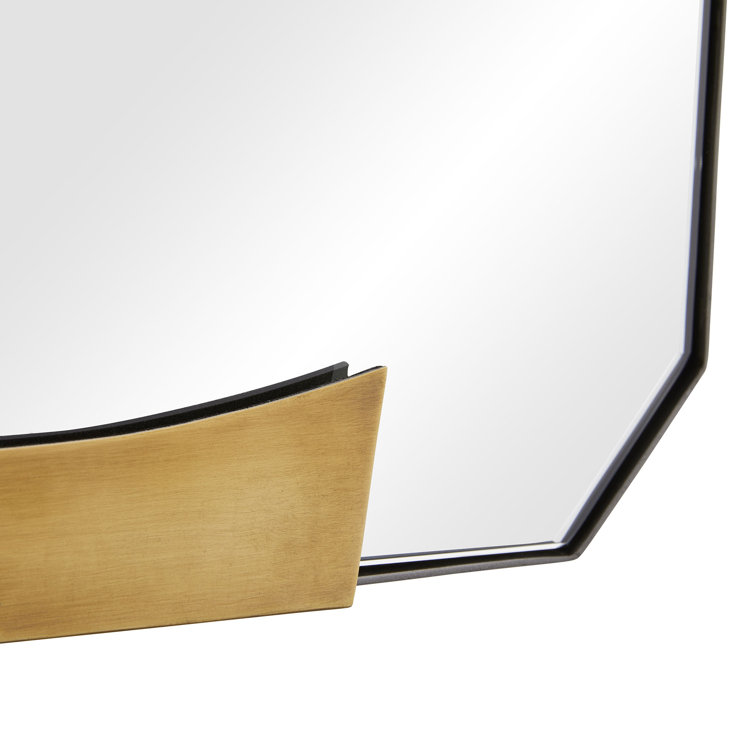 Kris Antique Brass Geometric Rectangular Mirror 48.5"