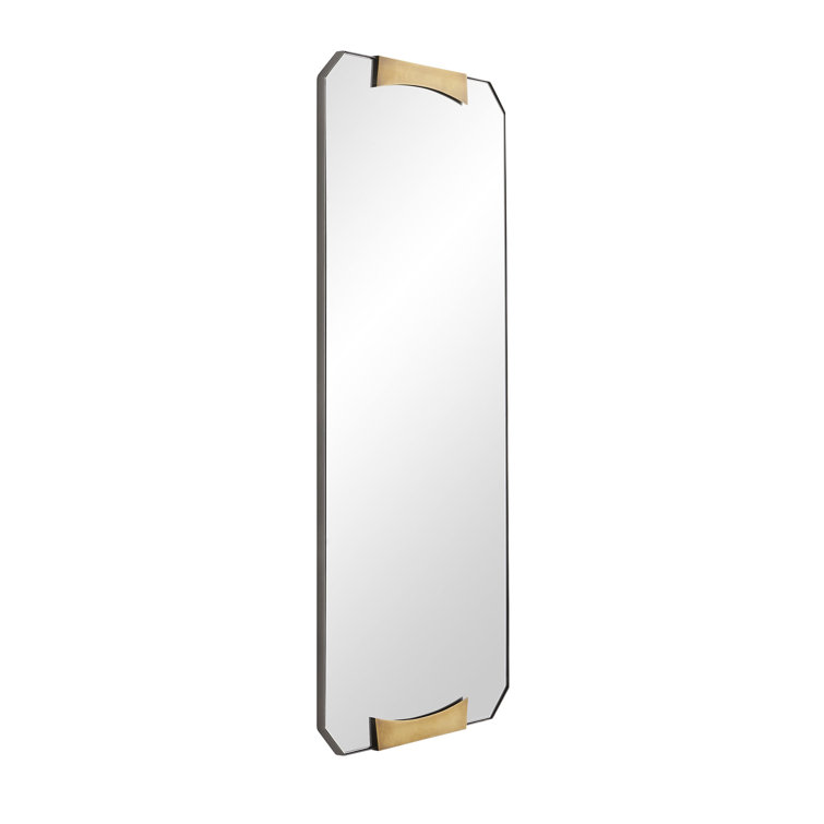 Kris Antique Brass Geometric Rectangular Mirror 48.5"