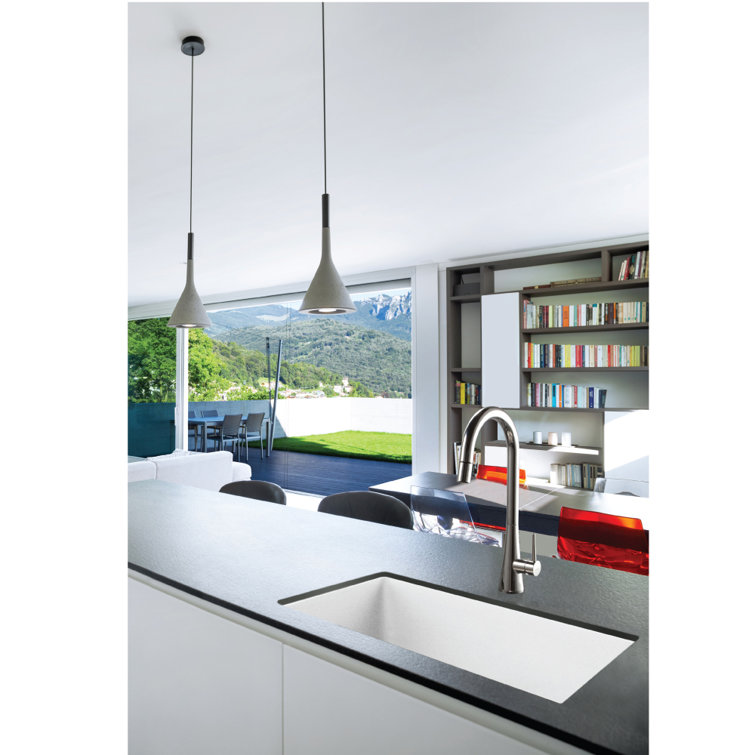 Cloud White Granite Composite Undermount Single Bowl Kitchen Sink