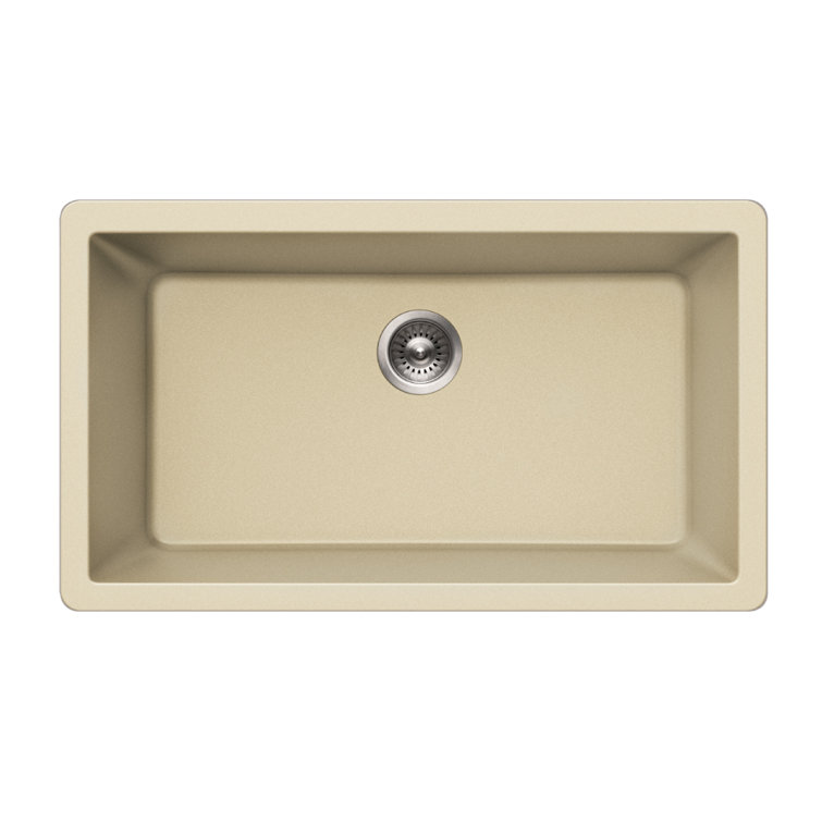Sand Granite Composite 33" Undermount Single Bowl Kitchen Sink