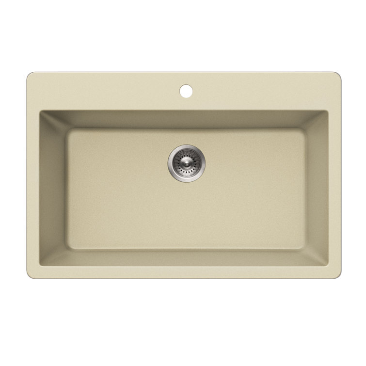 Sand Granite Composite 33" Undermount Single Bowl Kitchen Sink