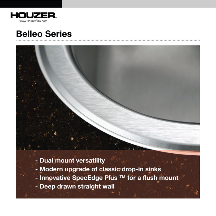 Belleo 31.5'' Drop-In Single Bowl Stainless Steel Kitchen Sink