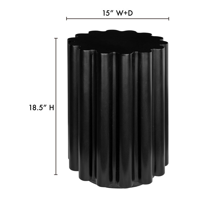 Sculptural Black Concrete Indoor/Outdoor Side Table