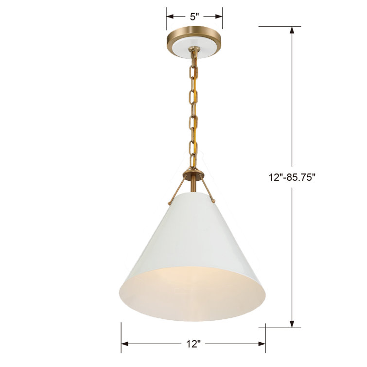 Vibrant Gold and White Steel Cone Pendant Light