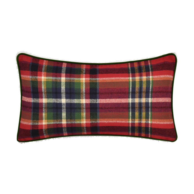 Asher Red and Green Plaid Cotton Decorative Throw Pillow