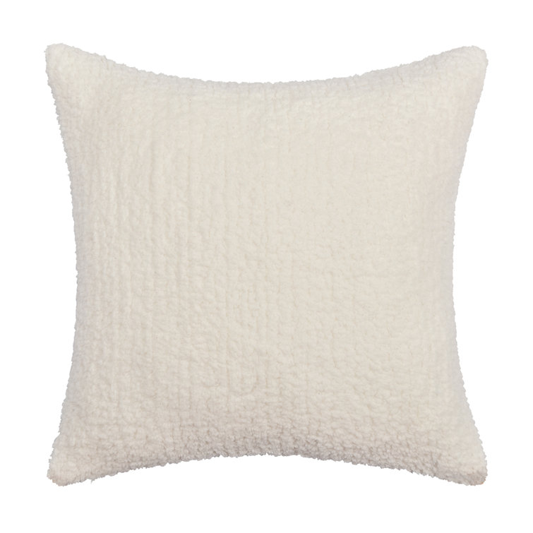 Asher Red Plaid Cotton Sherpa 20" Square Throw Pillow
