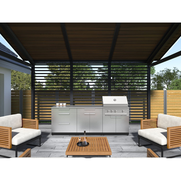Stainless Steel 5-Piece Outdoor Kitchen Cabinet Set
