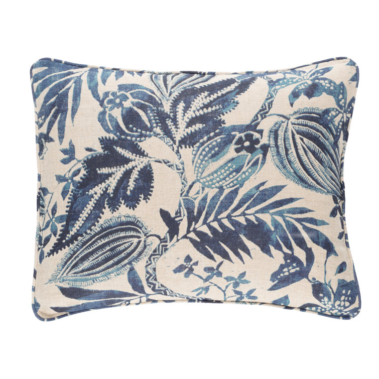 Antigua Linen Standard/Queen Black & Ivory Botanical Pillow Sham