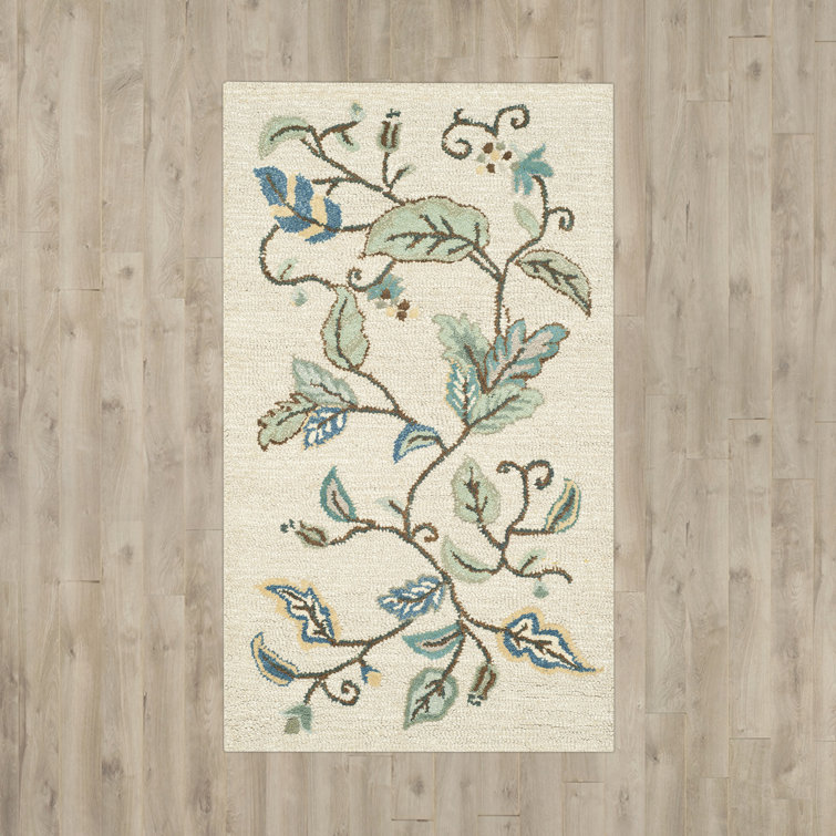 Colonial Blue 4' x 6' Hand-Tufted Wool and Viscose Rug