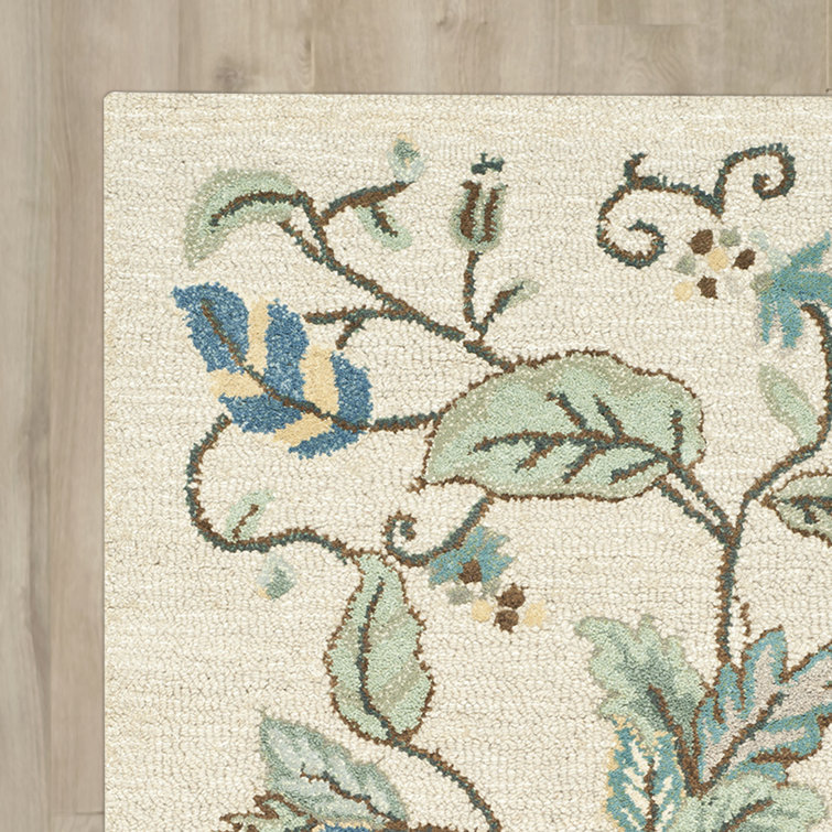 Colonial Blue 8' x 10' Handmade Wool and Viscose Tufted Rug