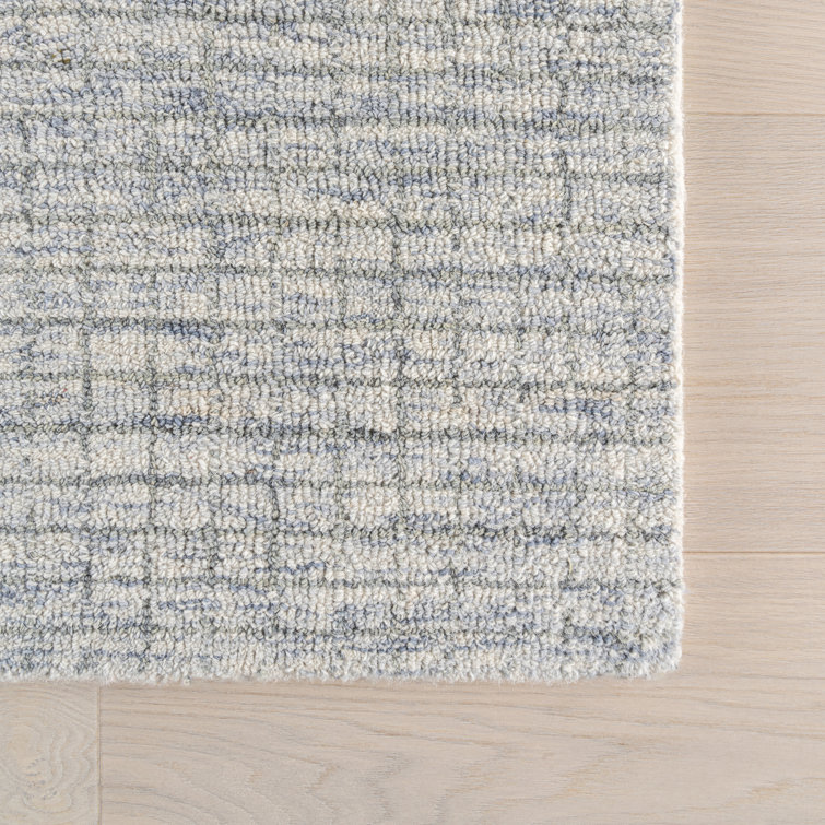 Melrose Light Blue & Grey Hand-Tufted Wool 4' x 6' Area Rug