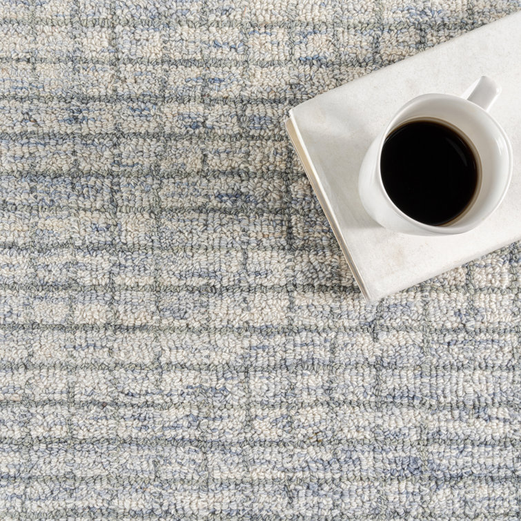 Melrose Light Blue & Grey Hand-Tufted Wool 4' x 6' Area Rug