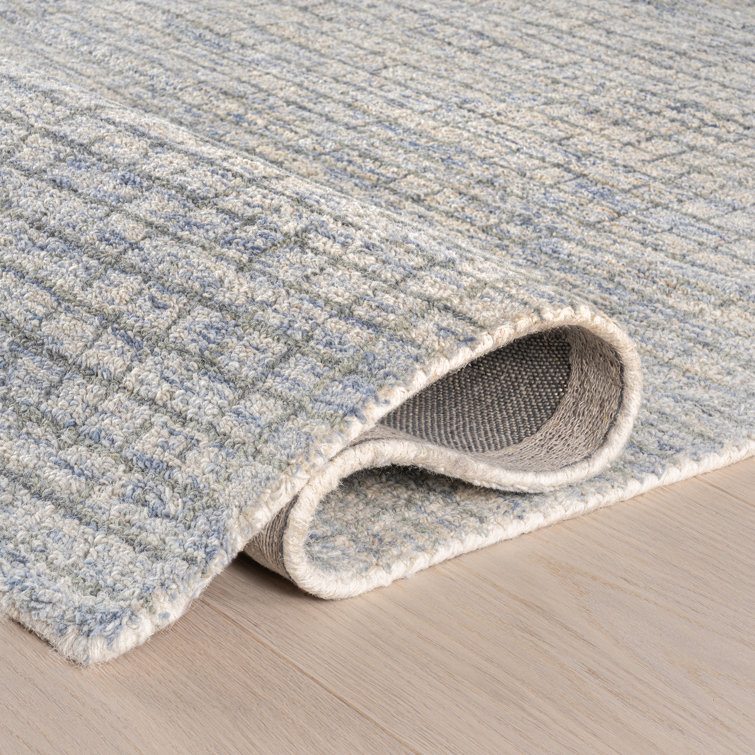 Melrose Light Blue & Grey Hand-Tufted Wool 4' x 6' Area Rug