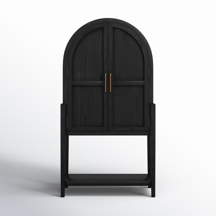 Tolle Black Contemporary 2-Door Arched Armoire