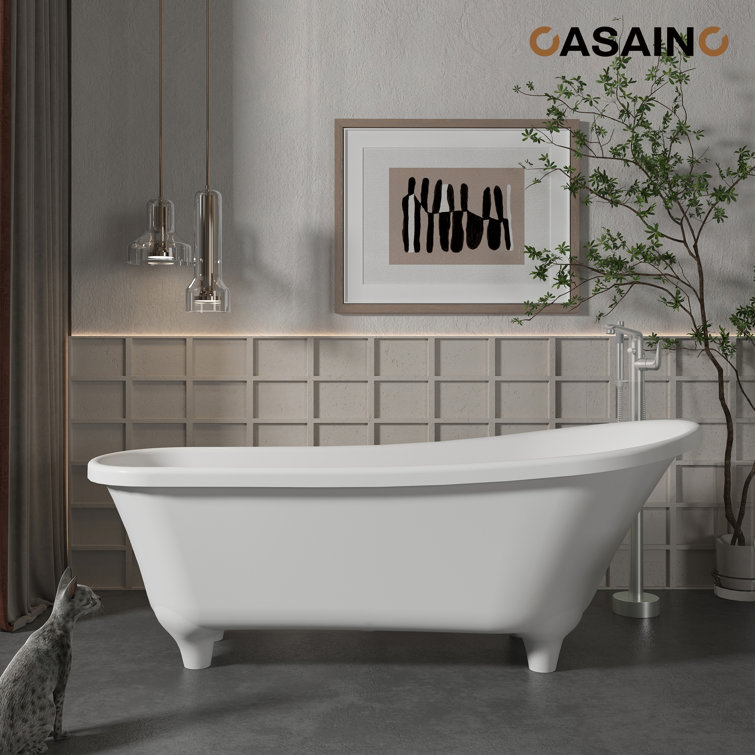 Brushed Nickel Freestanding Bathtub Faucet with Handshower
