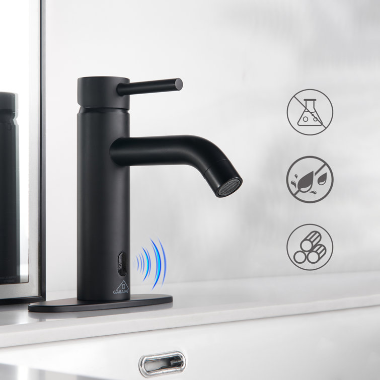Matte Black Stainless Steel Touchless Bathroom Sink Faucet