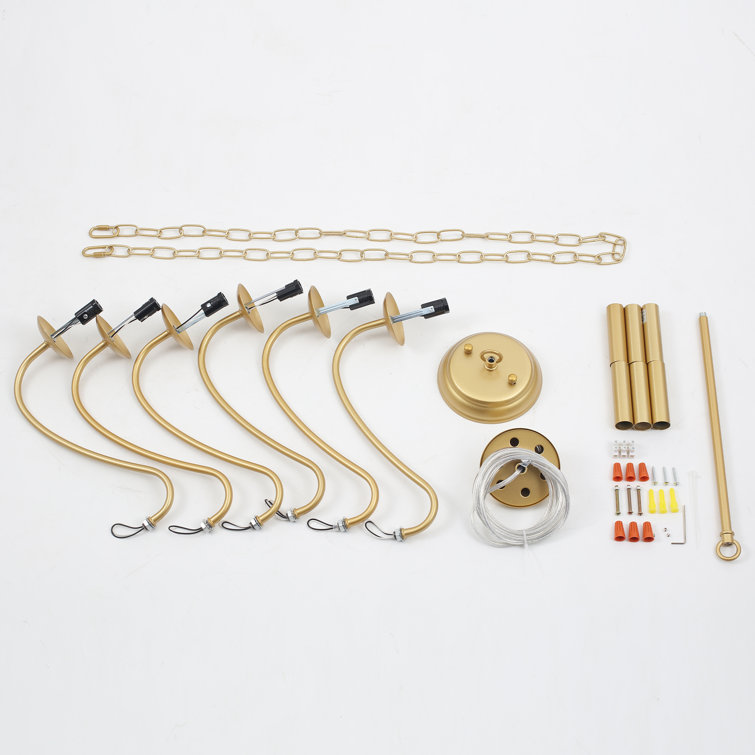 Gold 6-Light Candle Style Metal Chandelier