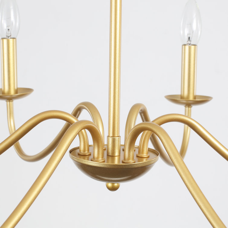 Gold 6-Light Candle Style Metal Chandelier