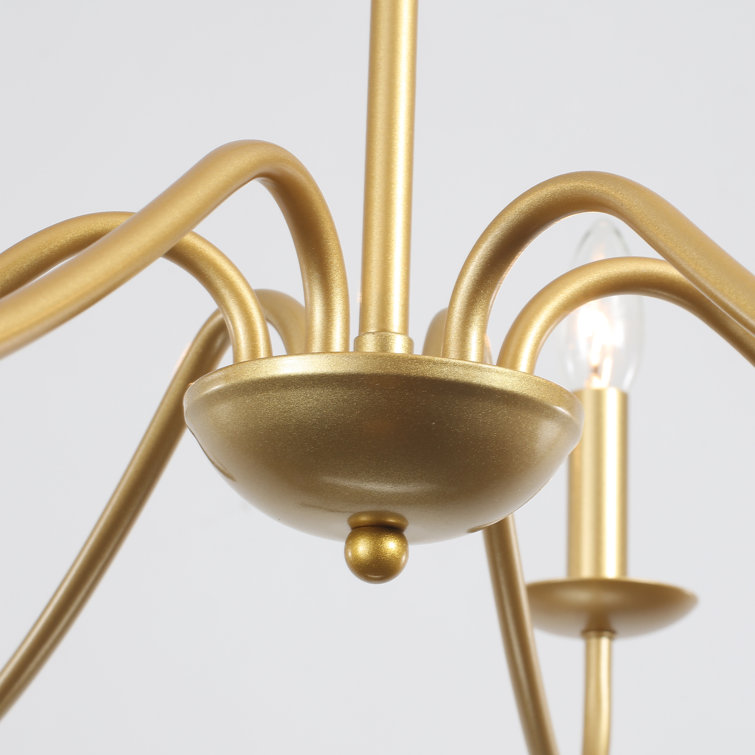 Gold 6-Light Candle Style Metal Chandelier