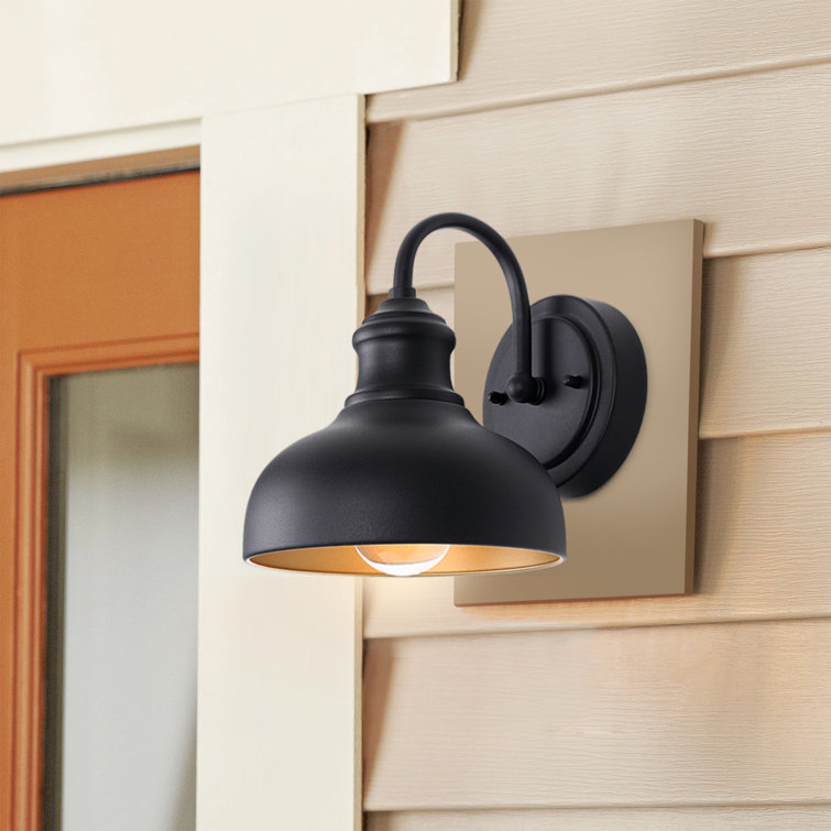 Black Iron 7-Inch Farmhouse Gooseneck Outdoor Wall Light