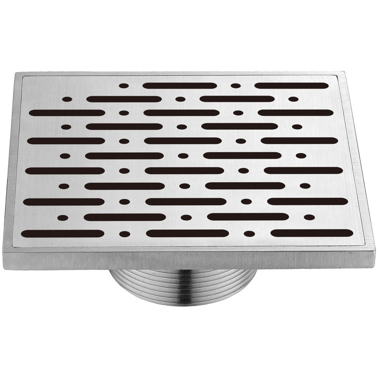Stainless Steel Square Grid Shower Drain 5-3/32 Inch