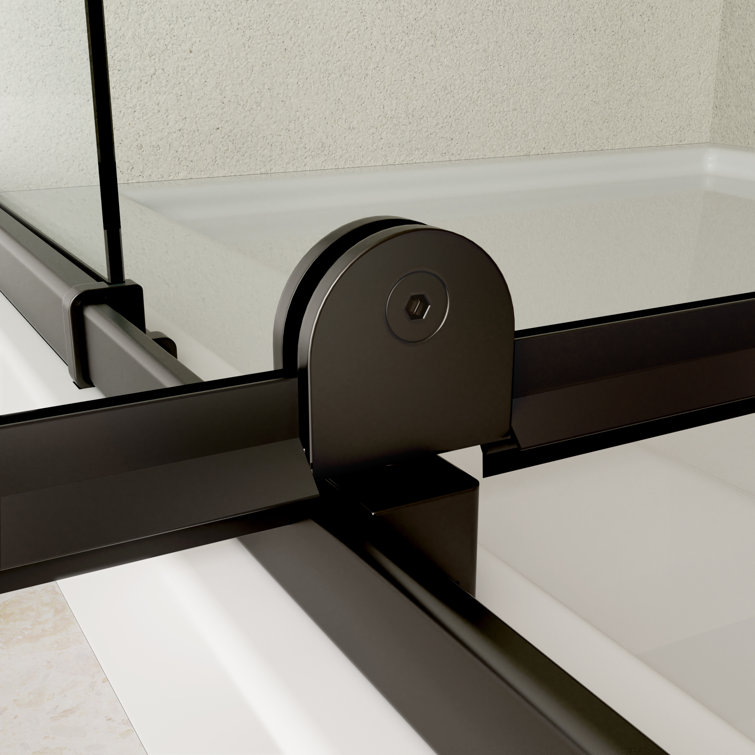 Matte Black 44-48" W x 71" H Pivot Swing Glass Shower Door