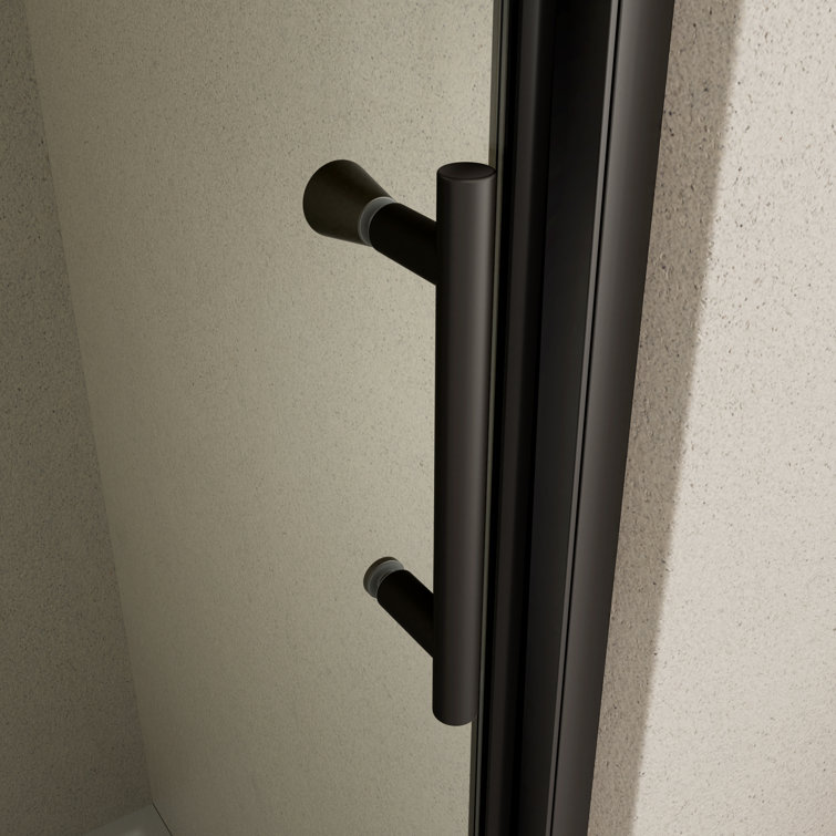 Matte Black 44-48" W x 71" H Pivot Swing Glass Shower Door