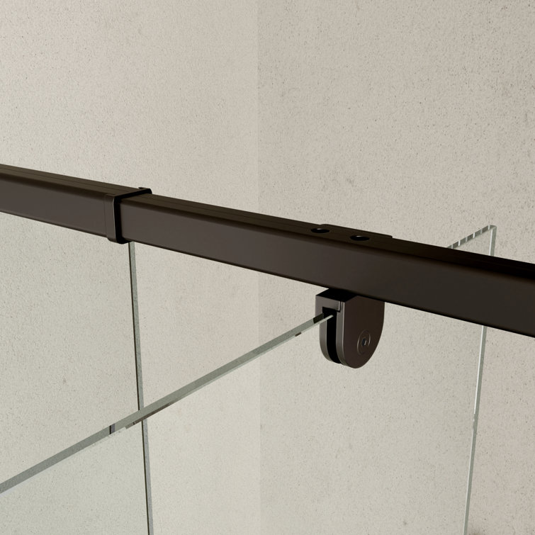 Matte Black 44-48" W x 71" H Pivot Swing Glass Shower Door