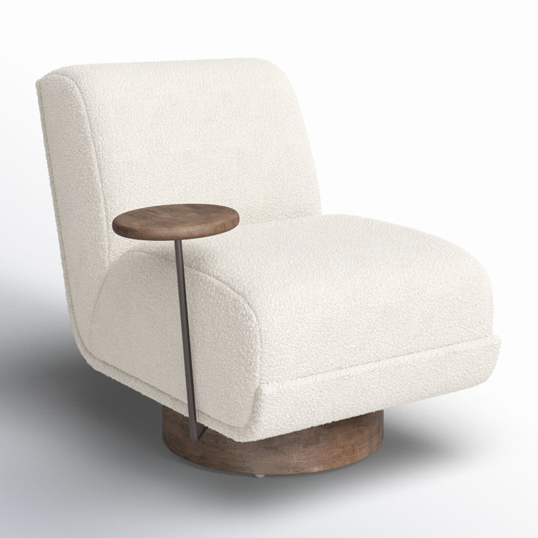 Bronwyn Cream Swivel Slipper Chair in Knoll Natural