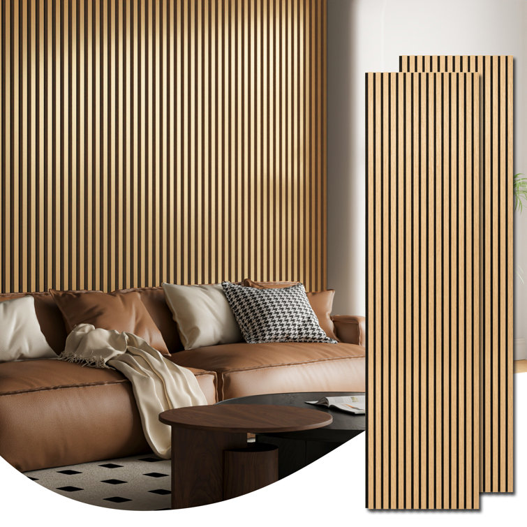 Red Oak 3D Acoustic Wood Slat Wall Panels, 24''x94.5''