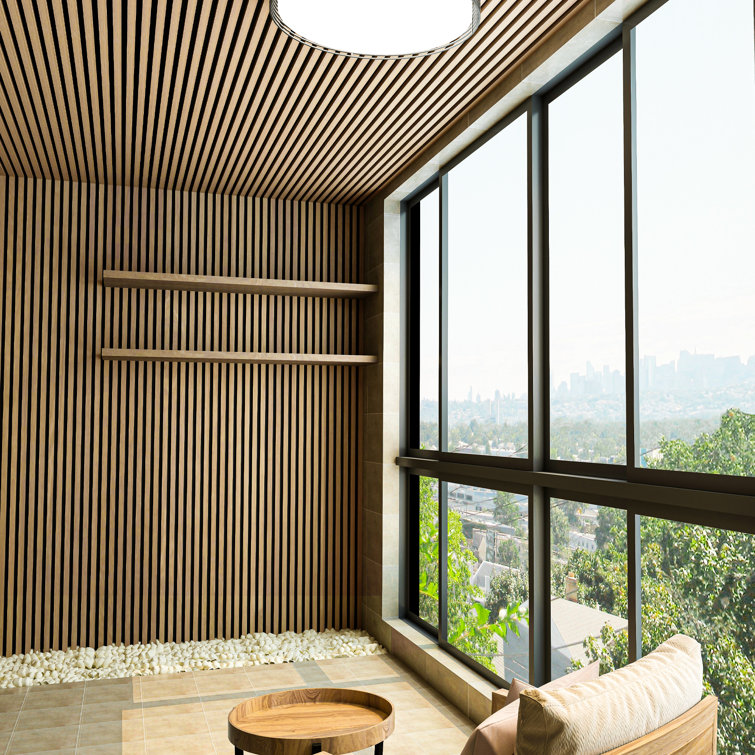 Red Oak 3D Acoustic Wood Slat Wall Panels, 24''x94.5''