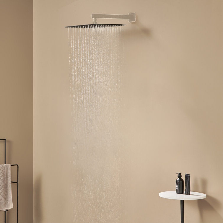 10" Matte Black Stainless Steel Square Rain Shower Head