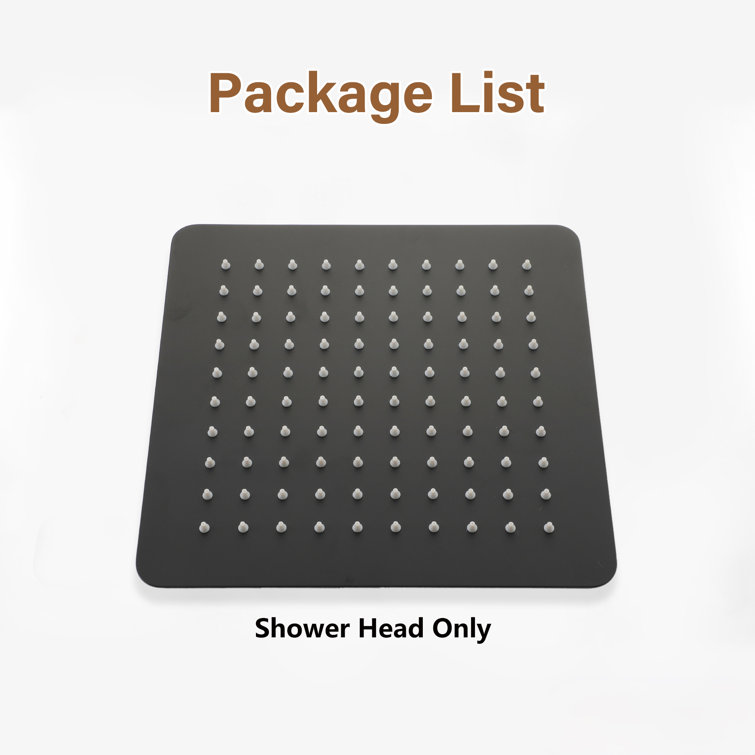 10" Matte Black Stainless Steel Square Rain Shower Head