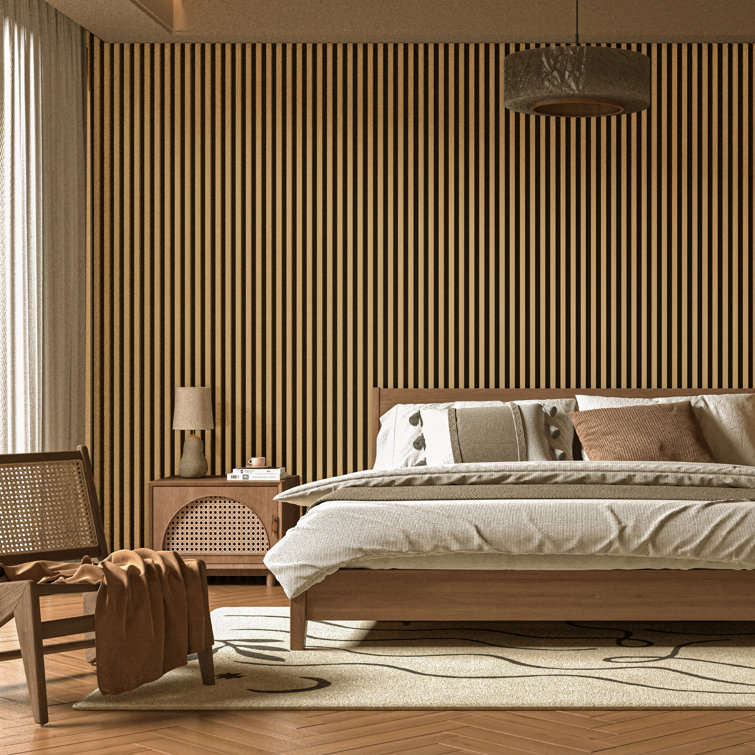 Red Oak 3D Acoustic Wood Slat Wall Panels, 24''x94.5''