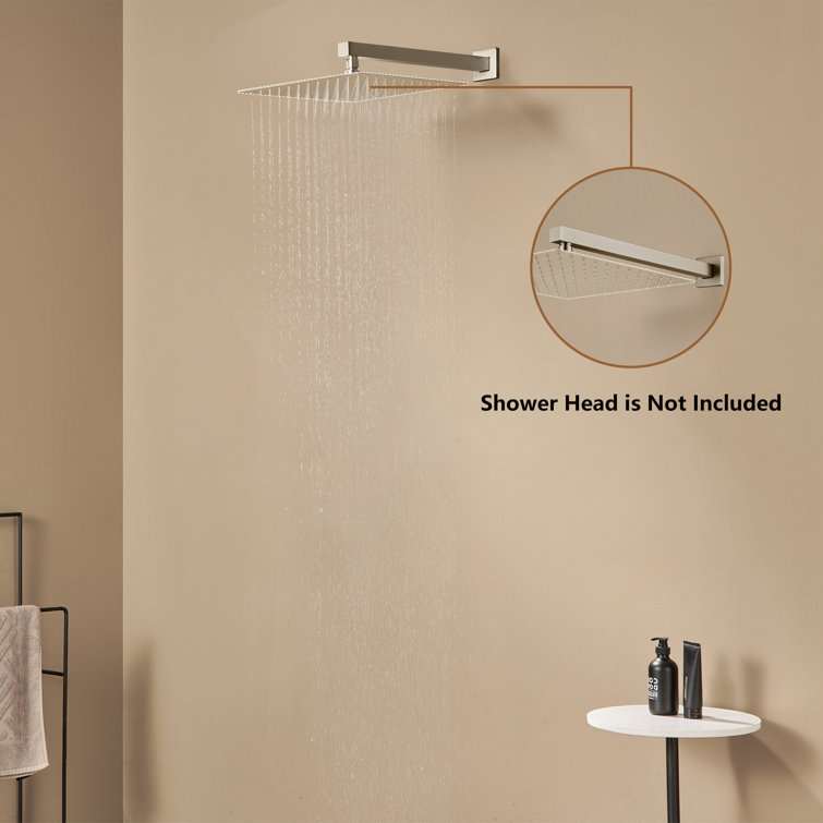 16" Brushed Nickel Square Wall-Mount Shower Arm