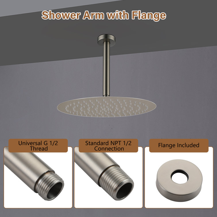8-Inch Brushed Nickel Ceiling Mounted Shower Arm