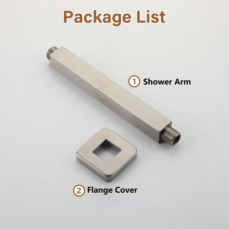 8-Inch Brushed Nickel Square Ceiling Mounted Shower Arm