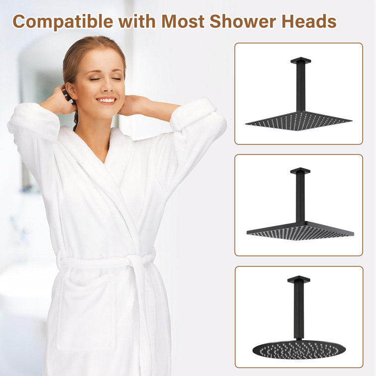 Matte Black Stainless Steel Ceiling Mounted Shower Arm