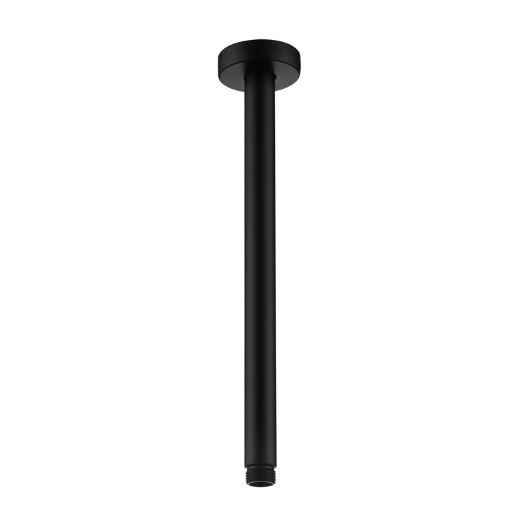 Matte Black 12-Inch Stainless Steel Ceiling Shower Arm