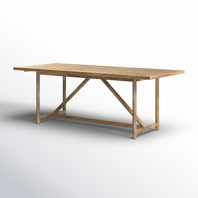 Rustic Oak Rectangular Dining Table in Light Brown Finish
