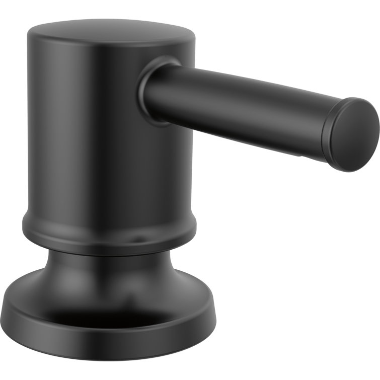 Renaldi Matte Black Metal Deck-Mount Soap Dispenser