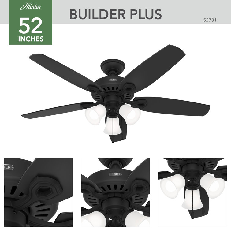 Builder 52" 5-Blade Energy Star® Standard Ceiling Fan With Lights And Pull Chain