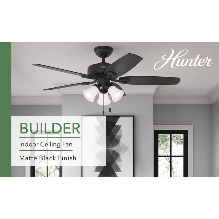 Builder 52" 5-Blade Energy Star® Standard Ceiling Fan With Lights And Pull Chain