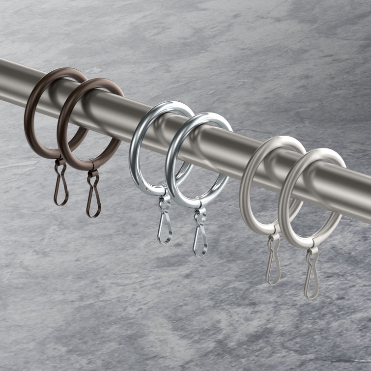 Oil Rubbed Bronze Polished Nickel Shower Curtain Rings, Pair