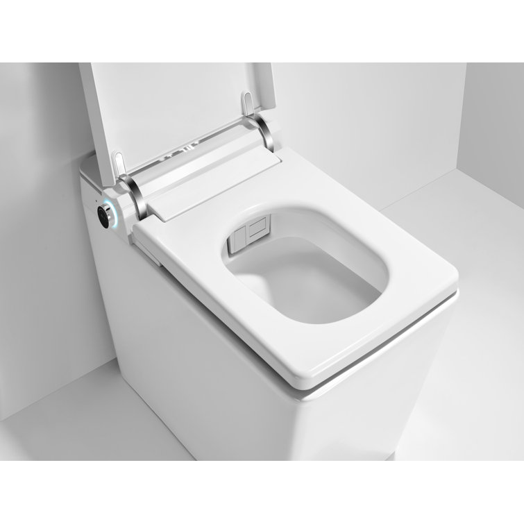 White Elongated Smart Bidet Toilet with Heated Seat