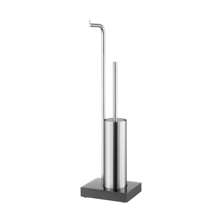 Brushed Stainless Steel Modern Toilet Brush and Holder Set
