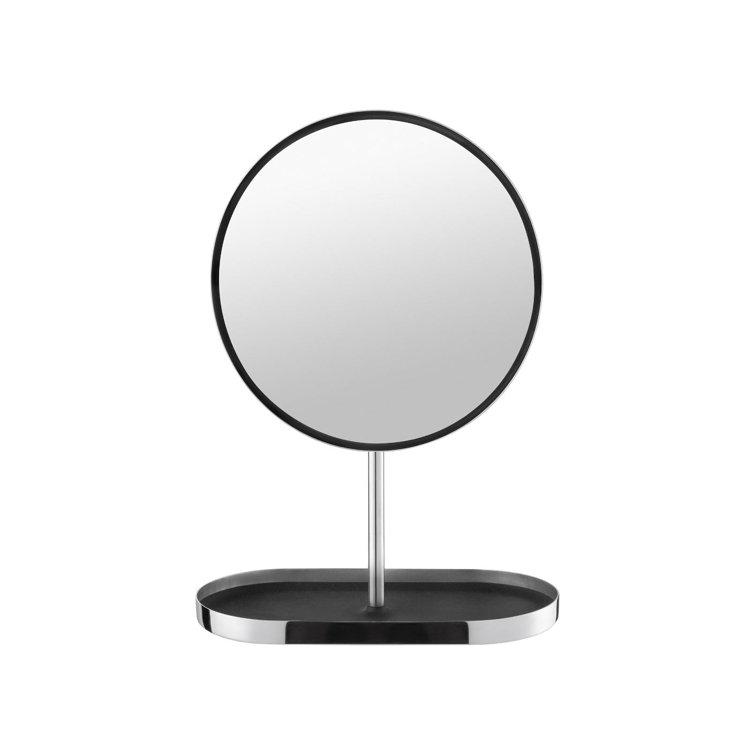 Modo Gray Titanium-Coated Steel Vanity Mirror with Tray