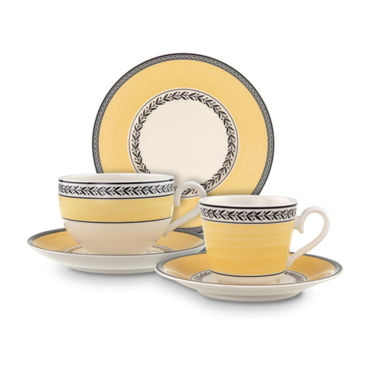 Yellow Floral Pattern Round Porcelain Dinner Plate