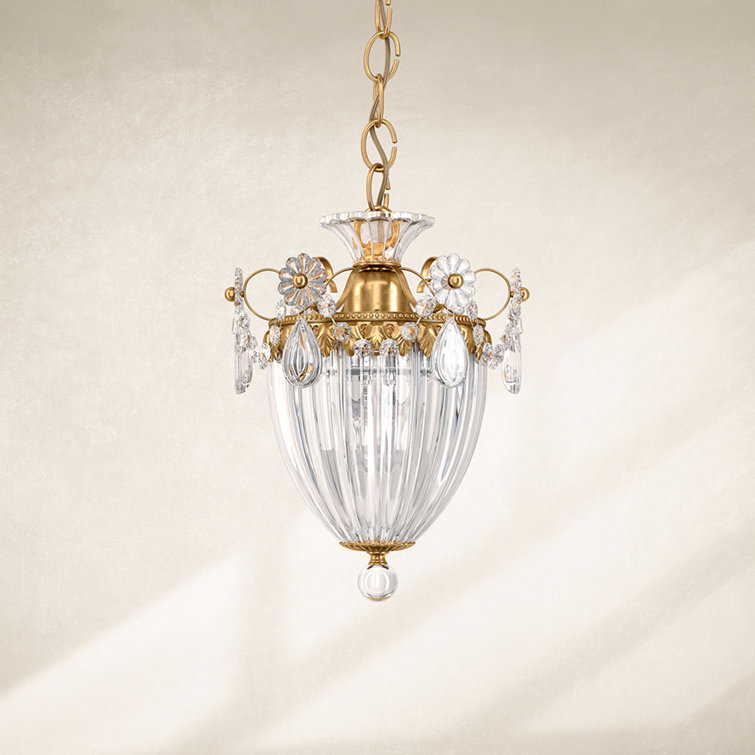 Antique Silver Crystal 3-Light Pendant with Heritage Clear Crystals