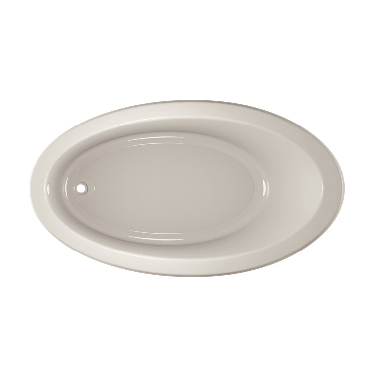 Signature 66" x 38" White Acrylic Oval Drop-In Soaking Bathtub